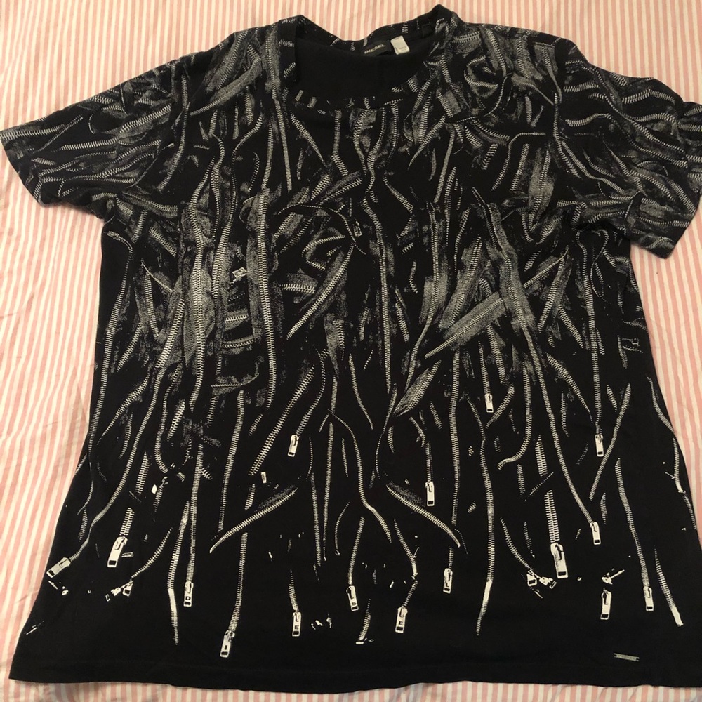 Diesel zipper graphic t shirt